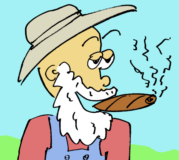 Cartoon illustration of Uncle Farmer Jonny